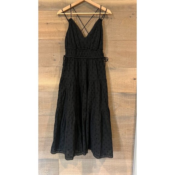 Ulla Johnson Freya Black Midi Dress Cotton Size US 2 - Picture 3 of 10